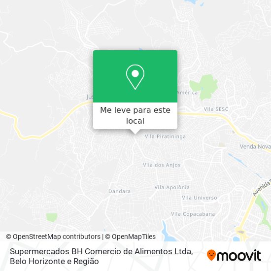 Supermercados BH Comercio de Alimentos Ltda mapa