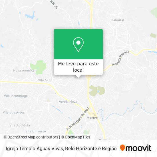 Igreja Templo Águas Vivas mapa