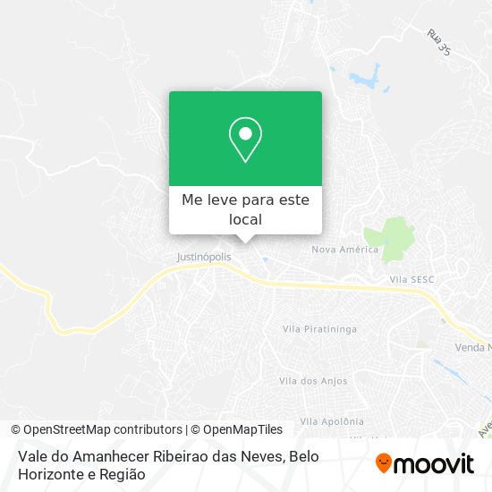 Vale do Amanhecer Ribeirao das Neves mapa