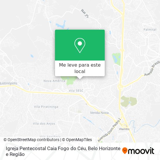 Igreja Pentecostal Caia Fogo do Céu mapa