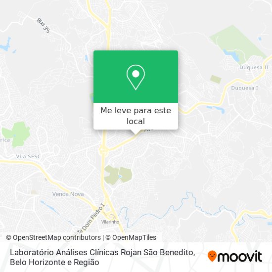 Laboratório Análises Clínicas Rojan São Benedito mapa