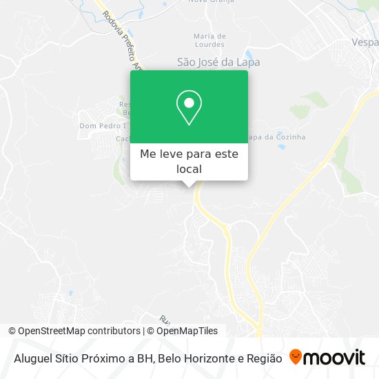 Aluguel Sítio Próximo a BH mapa