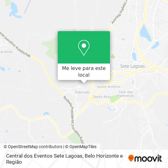 Central dos Eventos Sete Lagoas mapa