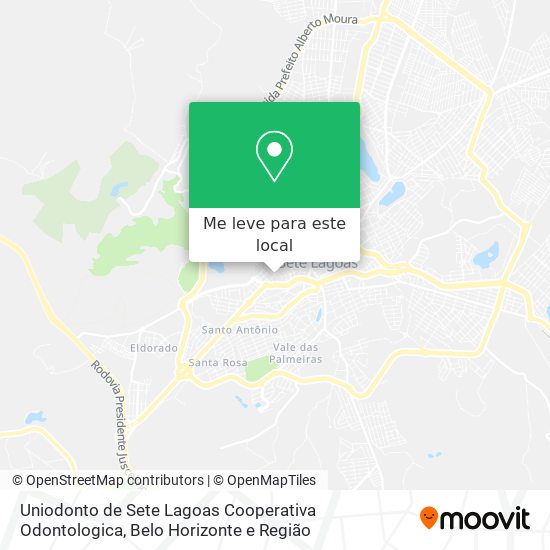 Uniodonto de Sete Lagoas Cooperativa Odontologica mapa
