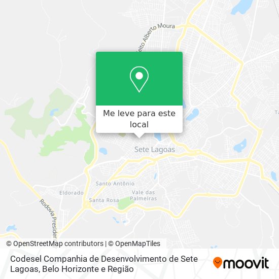 Codesel Companhia de Desenvolvimento de Sete Lagoas mapa