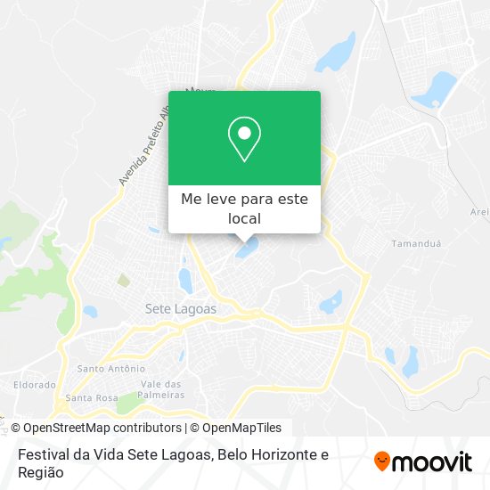 Festival da Vida Sete Lagoas mapa