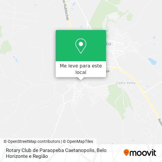 Rotary Club de Paraopeba Caetanopolis mapa