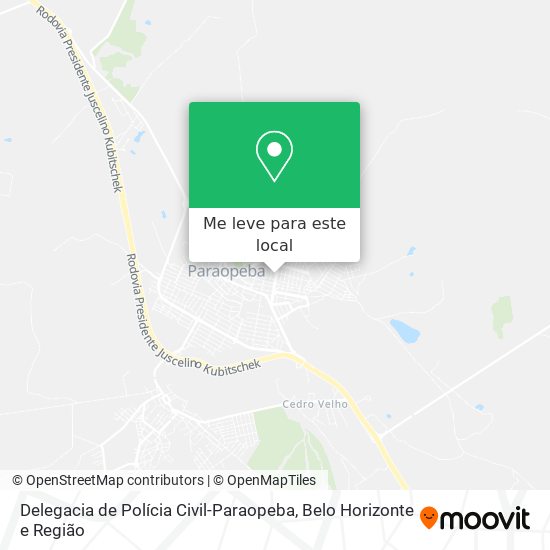 Delegacia de Polícia Civil-Paraopeba mapa