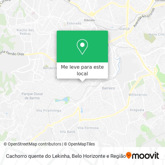 Cachorro quente do Lekinha mapa