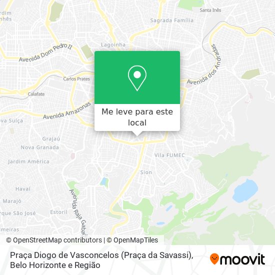 Praça Diogo de Vasconcelos (Praça da Savassi) mapa