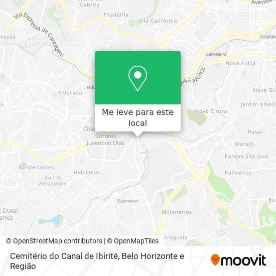Cemitério do Canal de Ibirité mapa