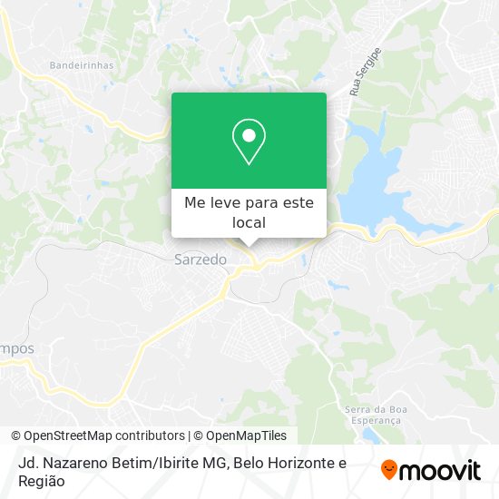 Jd. Nazareno Betim/Ibirite MG mapa