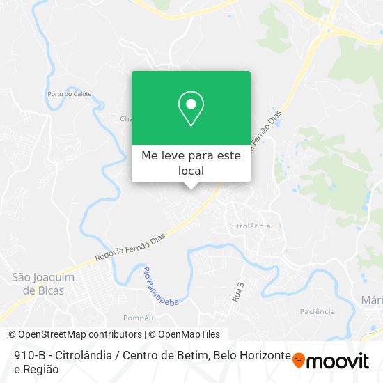 910-B - Citrolândia / Centro de Betim mapa