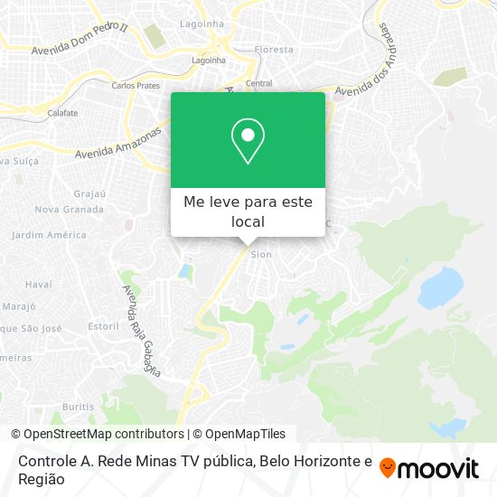 Controle A. Rede Minas TV pública mapa