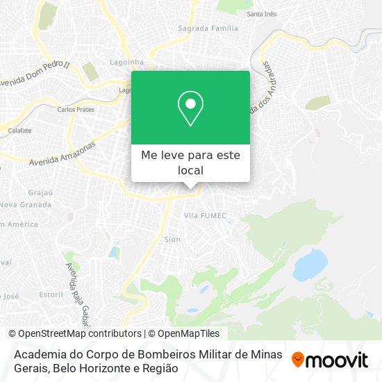 Academia do Corpo de Bombeiros Militar de Minas Gerais mapa