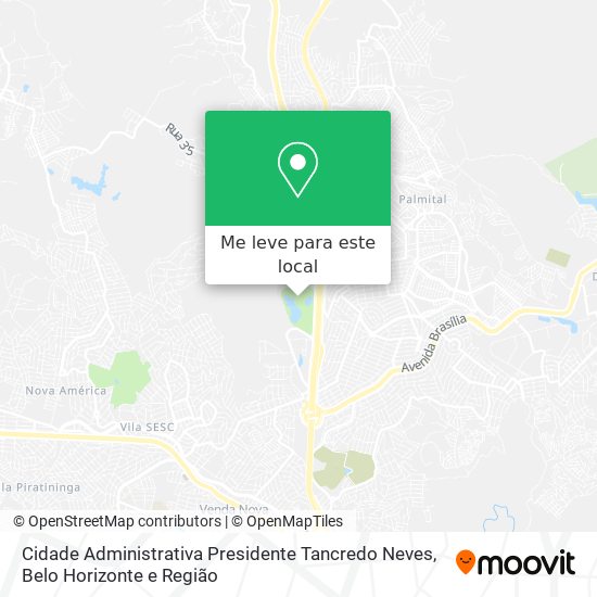 Cidade Administrativa Presidente Tancredo Neves mapa