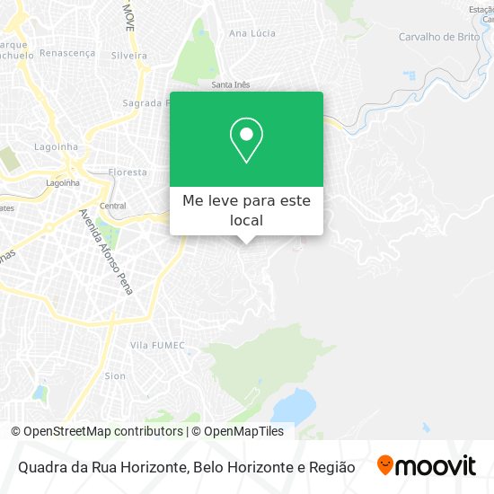 Quadra da Rua Horizonte mapa