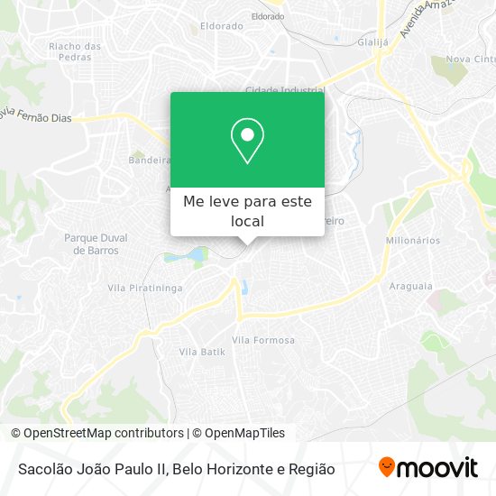Sacolão João Paulo II mapa