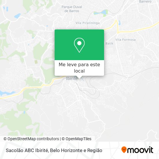 Sacolão ABC Ibirité mapa