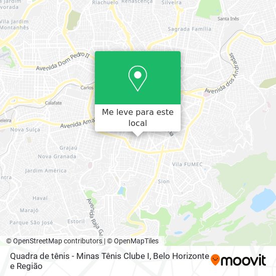 Quadra de tênis - Minas Tênis Clube I mapa