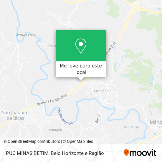 PUC    MINAS BETIM mapa