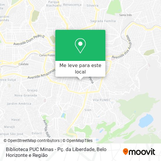 Biblioteca PUC Minas - Pç. da Liberdade mapa