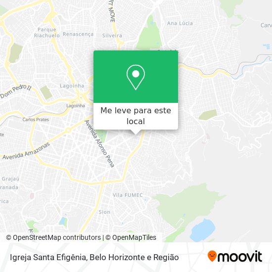 Igreja Santa Efigênia mapa