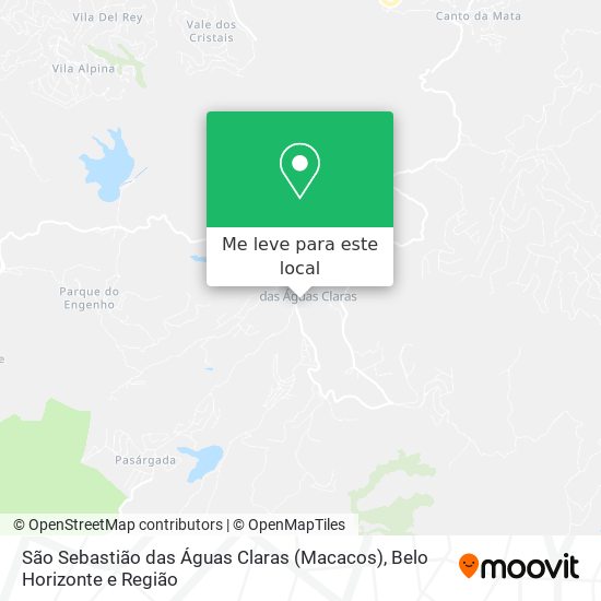 São Sebastião das Águas Claras (Macacos) mapa