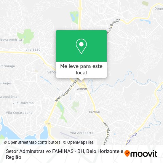 Setor Adminstrativo FAMINAS - BH mapa