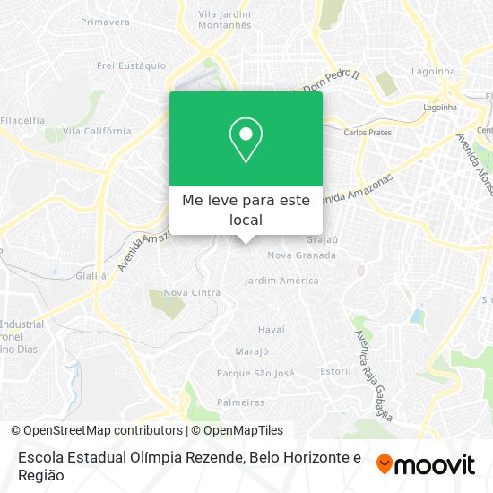 Escola Estadual Olímpia Rezende mapa