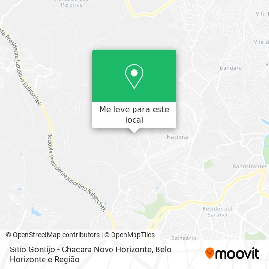 Sítio Gontijo - Chácara Novo Horizonte mapa