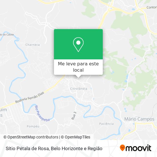 Sítio Pétala de Rosa mapa