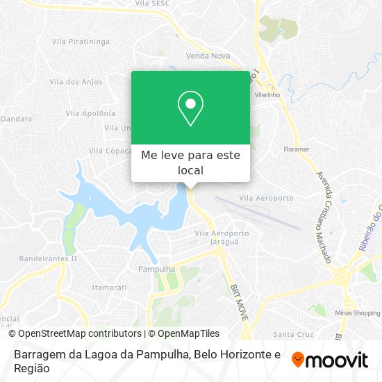 Barragem da Lagoa da Pampulha mapa