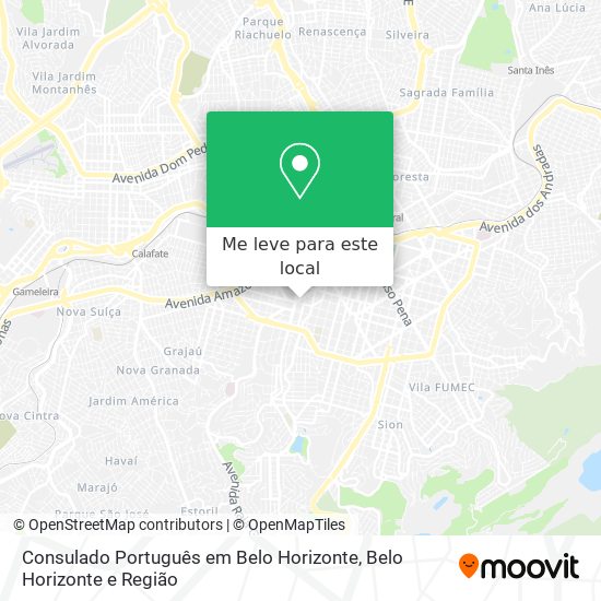 Consulado Português em Belo Horizonte mapa