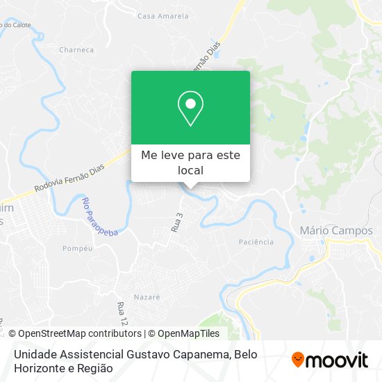 Unidade Assistencial Gustavo Capanema mapa