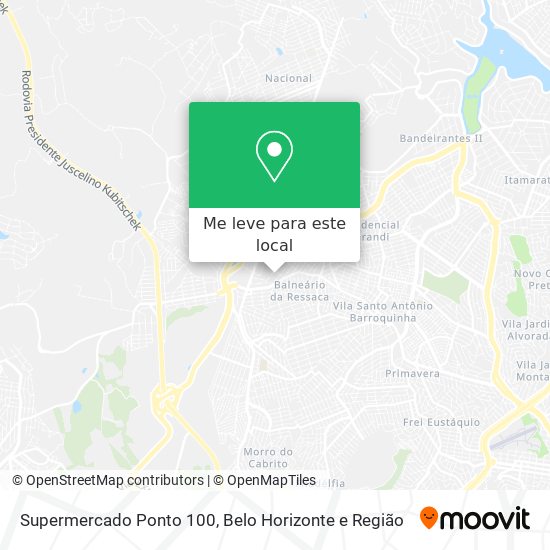 Supermercado Ponto 100 mapa