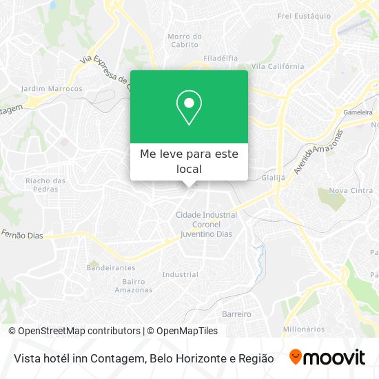 Vista hotél inn Contagem mapa