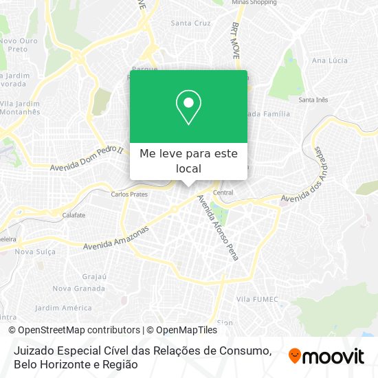 Juizado Especial Cível das Relações de Consumo mapa