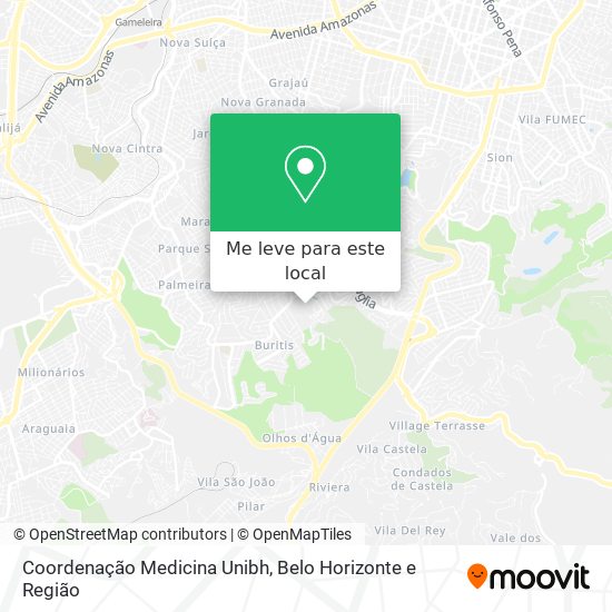 Coordenação Medicina Unibh mapa