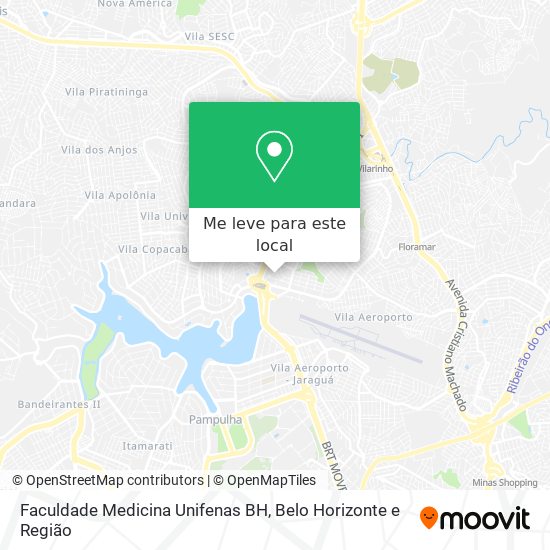 Faculdade Medicina Unifenas BH mapa