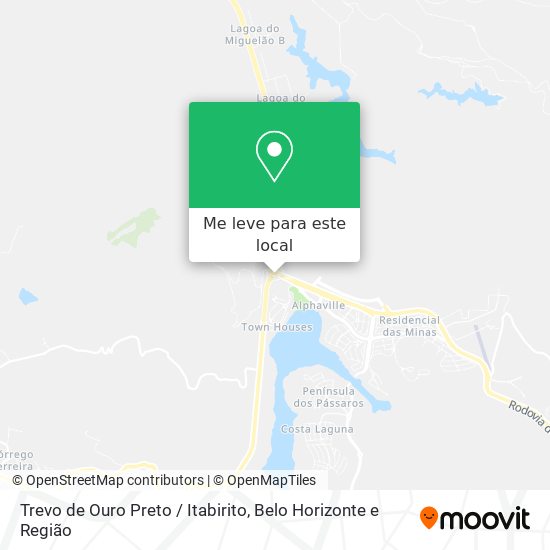 Trevo de Ouro Preto / Itabirito mapa