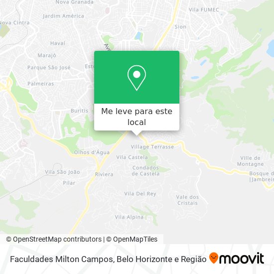 Faculdades Milton Campos mapa