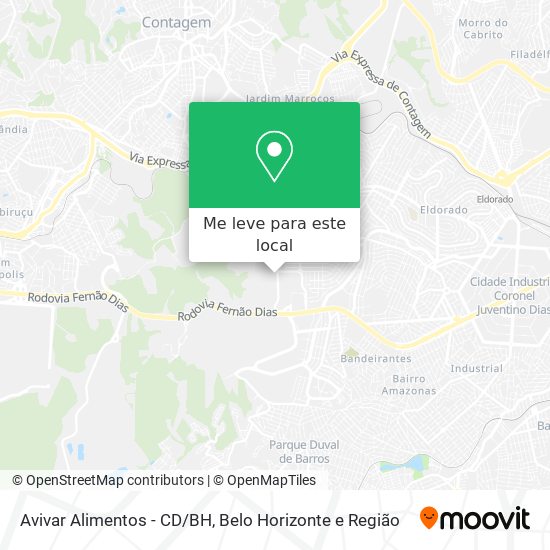Avivar Alimentos - CD/BH mapa