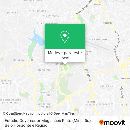 Estádio Governador Magalhães Pinto (Mineirão) mapa