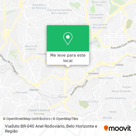 Viaduto BR-040 Anel Rodoviário mapa