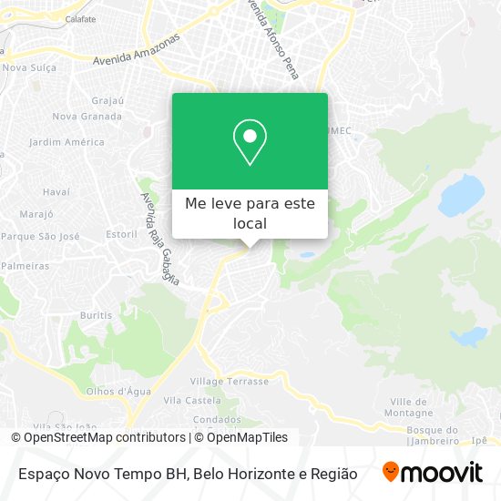 Espaço Novo Tempo BH mapa