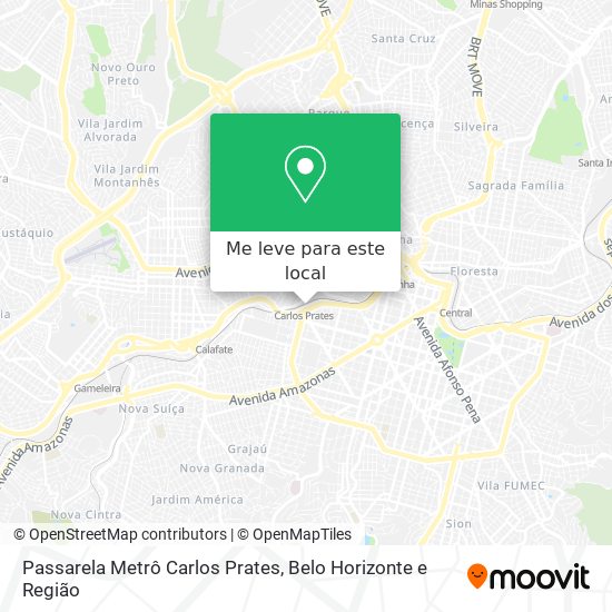 Passarela Metrô Carlos Prates mapa