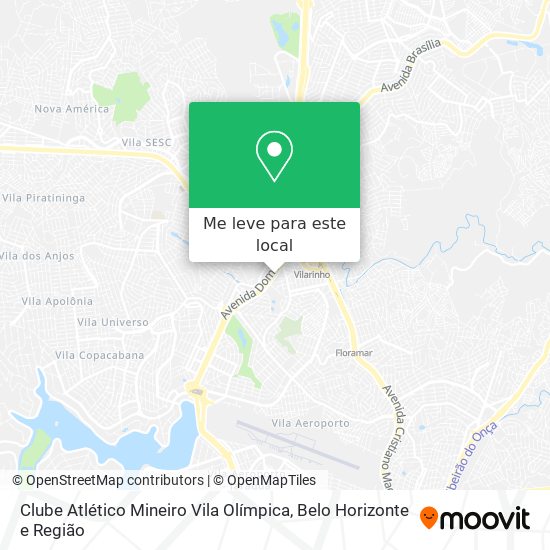 Clube Atlético Mineiro Vila Olímpica mapa