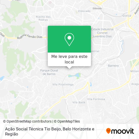 Ação Social Técnica Tio Beijo mapa