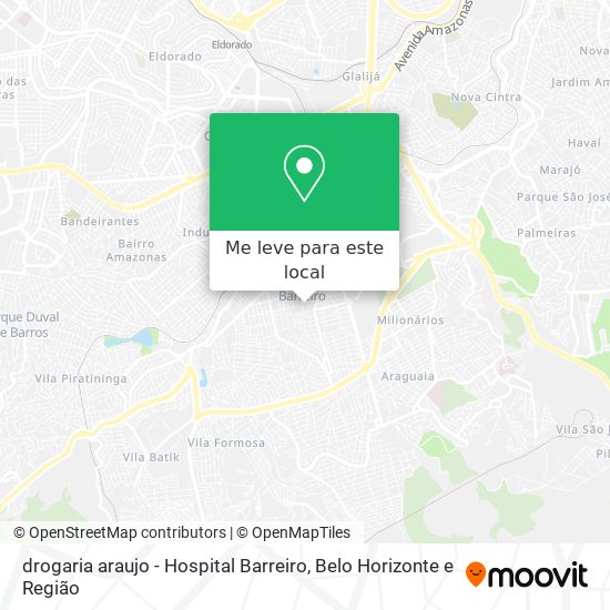 drogaria araujo - Hospital Barreiro mapa